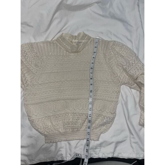 Zara Beige Knit Long Sleeve CropTop Size:S Pre-Loved - Picture 10 of 13